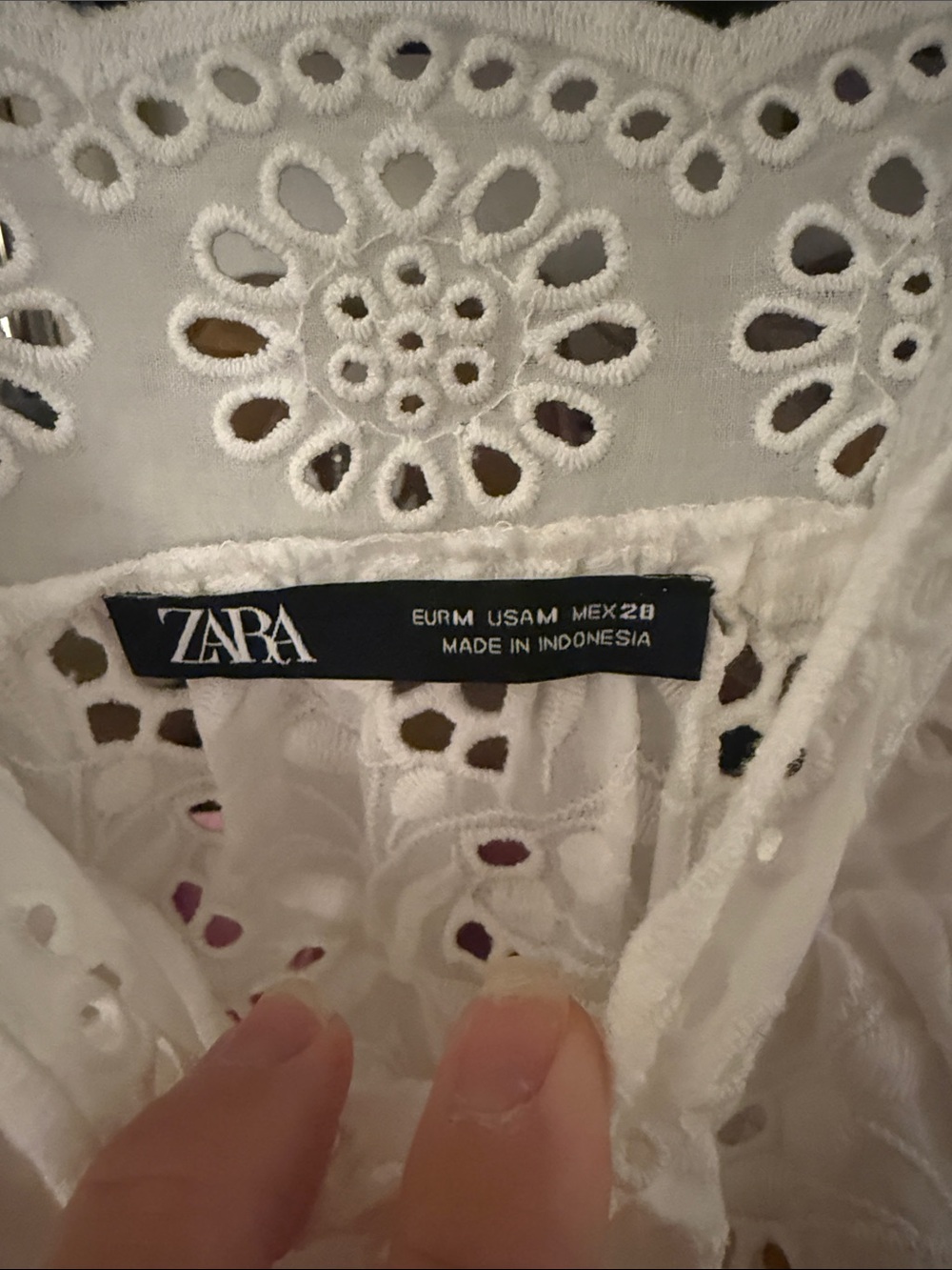 Zara Cotton White Eyelet Broderie Anglaise Camisole - Picture 2 of 3